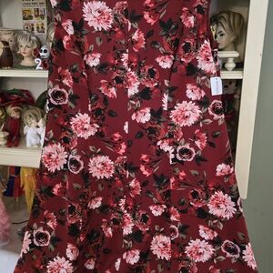 Roz & Ali Red and Black Floral Dress